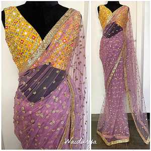 Sari de red de mariposa de nailon pesado más vendido con Zari elegante y trabajo de secuencia para mujeres ropa de función familiar para venta al por mayor - Product Image 5