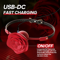 Rote Rose Herzförmiger USB-Vibrator mit Leckzunge-Funktion für Erwachsenen-BDSM-Spiele