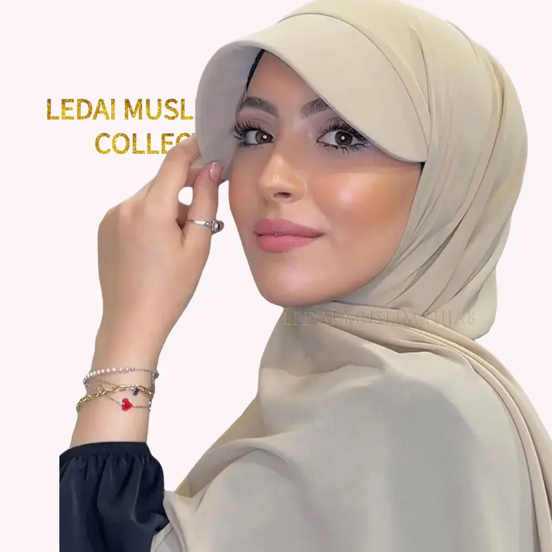 Jersey hijab với kết nối undercap và vành khăn cho phụ nữ Muslim thể thao hijab ngay lập tức co giãn lycra OEM khăn choàng được chấp nhận