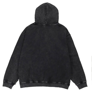 Sweat à capuche Streetwear avec logo personnalisé, couleur dégradée, patchwork de broderies vintage délavés à l'acide pour hommes - Product Image 2