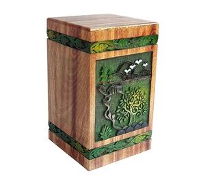Urne funéraire en bois de mangue d'art indien au prix d'usine pour les entreprises de vente en gros. - Product Image 1