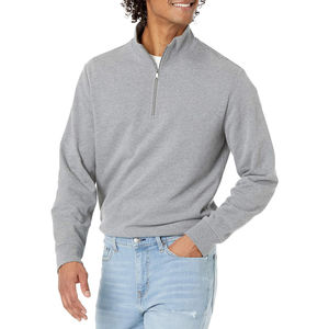 OEM&ODM <b>Men's</b> Pullover <b>Quarter</b>-<b>zip</b> Sweater Pure Color Cotton Casual <b>Men</b> Pullover Knitted Sweater Knitwear - Product Image 2