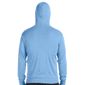 Blue Cotton Cotton Jersey 180GSM Custom Logo Hooded T Shirt - Product Image 5