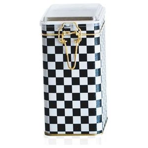 Boîte à outils en métal à motif damier Kontensan ER043G8 75x100x150mm avec fermoir en fil métallique et couvercle transparent - Product Image 1