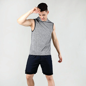 Custom Men's Sports Basketball Gym Shorts Double-<b>Layer</b> Side Pockets Slim Fitting Elastic Waist Band Nylon Solid OEM Service - Product Image 5