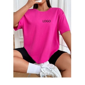 Camiseta de Algodón 100% Transpirable y Ecológica para Mujer, Talla Grande, Casual, Larga, Holgada, con Estampado y Mangas Cortas - Product Image 5