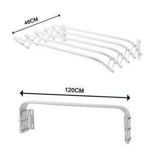 Tendedero Plegable Minimalista de Acero Blanco Extensible de 60 cm para Montaje en Pared Interior/Exterior con 5 Barras Premium - Product Image 6