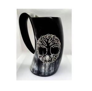 Jarra de Cuerno de Búfalo Pulido de la Mejor Calidad, Jarra Vikinga India con Logotipo Grabado Personalizado - Product Image 4