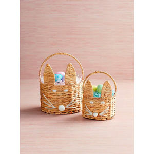 Nouveau Design mignon tissé jacinthe d'eau lapin panier de pâques cadeaux pour les vacances décoration de pâques panier d'élégance - Product Image 3