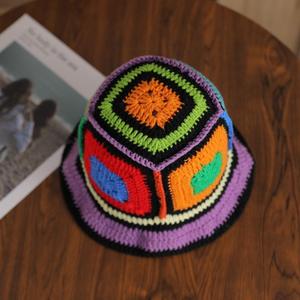Crochet Handmade Casual Summer Beach <b>Hat</b> Breathable Fashion Custom Bucket <b>Hats</b> for Women - Product Image 2