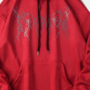 Sweat-shirts à capuche pour hommes de haute qualité, entièrement en coton, brodés de strass, design personnalisé, service OEM, prix bas - Product Image 4