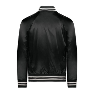 2024 chaquetas de bombardero de satén personalizadas poliéster seda brillante transpirable chaqueta de bombardero de satén de alta calidad - Product Image 5