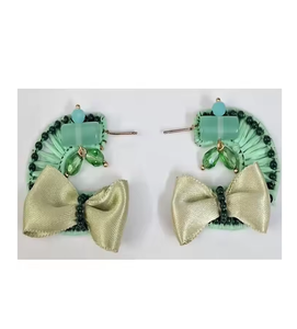 Pendientes Colgantes Boho Hechos a Mano con Cuentas, Borlas de Cadena de Tela Multicolor, Joyería de Moda Elegante - Product Image 2