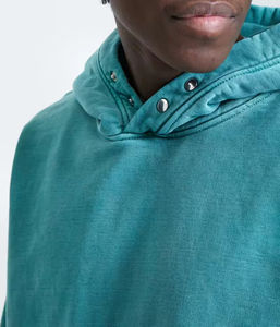 Fabricante personalizado Sun Faded bordado desgastado Streetwear ácido lavado hombres peso pesado Rhinestone Sudadera con capucha - Product Image 3