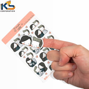 Diseño personalizado A4 A5 hoja de pegatinas de vinilo etiqueta personajes beso corte hojas de pegatinas de dibujos animados - Product Image 3