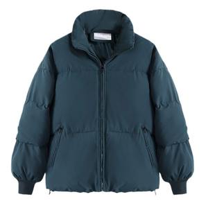 Manteau matelassé léger à capuche pour hommes Veste en duvet chaude d'hiver de haute qualité en tissu de toile épaisse de grande taille avec logo à l'avant - Product Image 5