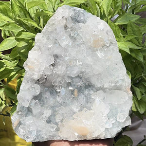 Hot Sale Bulk Natural Light Blue Apophyllite Cluster with Druzy and Huge Stilbite Formation <b>Ore</b> Specimen for Decoration Gift - Product Image 1