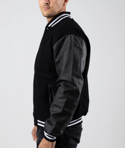 Vente en gros sur mesure grande taille 100% coton laine corps et manches en cuir Baseball Letterman vestes Streetwear veste Hip Hop - Product Image 2
