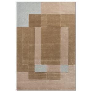 Alfombra Rectangular de Lana y Viscosa Tejida a Mano, Color Rojo Anaranjado, Modelo Top-21217, Diseño Abstracto para Sala de Estar, Dormitorio o Pasillo - Product Image 1