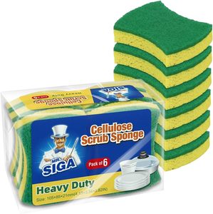 Éponge à récurer en cellulose robuste MR.SIGA, éponge à vaisselle double face, lot de 12 - Product Image 1