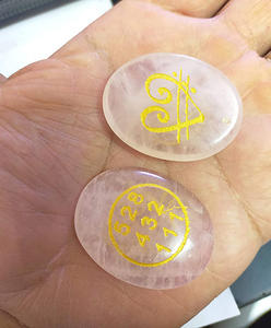 หินโมราโรสควอทซ์พลอยสัญลักษณ์ Zibu แกะสลักทางจิตวิญญาณหินรูปไข่สำหรับการรักษาขายส่งที่คริสตัลอะไมยราส่งออกในอินเดีย - Product Image 2