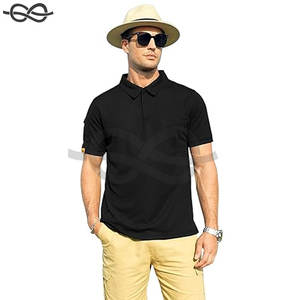 Camiseta de Golf Elástica Premium para Hombre, Tela de Lona Transpirable de Alta Calidad, Bordado Personalizado, Logotipo OEM, Diseño Sólido Gótico - Product Image 3