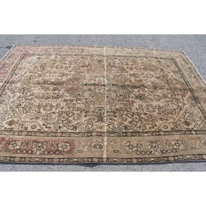 พรมขนแกะสีน้ำตาลเบจแบบคลาสสิกพรม6.3x9.5ฟุตสไตล์ตุรกีสำหรับห้องนั่งเล่นสี่เหลี่ยมผืนผ้าทางเดินทางเดินพรมยางรองข้างเตียง - Product Image 3