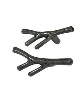 ที่จับถาดทองเหลืองเคลือบสีเงินพร้อมที่จับถาดเสิร์ฟ - Product Image 1