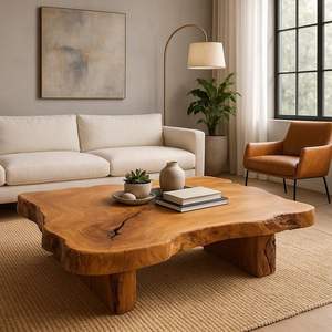 Table basse en bois moderne et urbaine, idéale pour les appartements et les espaces de vie contemporains - Product Image 2