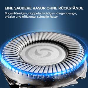 Mini Afeitadora Eléctrica Azul para Hombre con Cabezales Magnéticos de Triple Cuchilla, Afeitado en Seco y Húmedo, Bloqueo de Viaje, Resistente al Agua IPX7, Fuente de Alimentación USB - Product Image 5