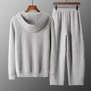 Chándal de Invierno para Hombre, 100% Lana Merino, Tejido Grueso, Cuello Cuadrado, con Capucha y Cremallera, Transpirable, Antiarrugas, de Secado Rápido - Product Image 5