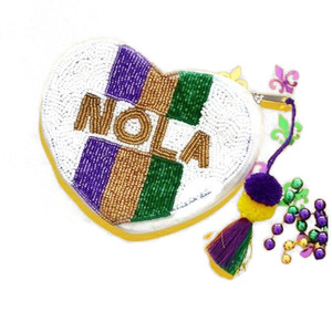 Diseñador de las mujeres y las niñas Mardi Gras bordado multicolor monedero cremallera cadena Correa lavable pequeño Mini regalos promocionales - Product Image 3