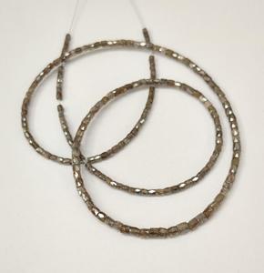 Perle de champagne en diamant de 3 mm, tube facetté, fabrication de bijoux, RARE, 100% naturel, brun clair, collier de perles fait à la main, LUSTRE LD CNAS - Product Image 1