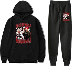 Ensemble de sweats à capuche pour homme, personnalisé, épais, sans cordon, avec logo sérigraphié, effet délavé, pour l'hiver - Product Image 3