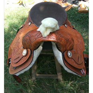 Nouvelle selle de cheval en cuir occidental de haute qualité, siège en daim - Product Image 3