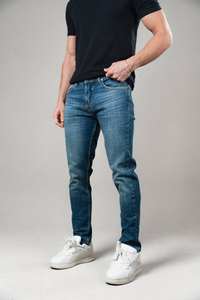 Jeans en denim pour homme, style décontracté, tissu durable |   Pantalon en jean bleu classique pour homme |   Vêtements pour hommes en gros - Product Image 5