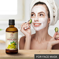 Huile de pépins de raisin 100ml Aromatika Vitis Vinifera Huile végétale raffinée pour massage anti-cellulite, soins du corps et des cheveux