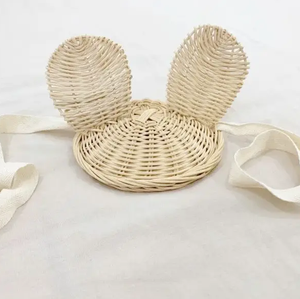 Chapeau Mickey en rotin naturel tissé à la main-Chapeau de paille mignon et respirant pour enfants, protection solaire légère et élégante - Product Image 6