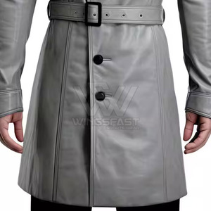 El último estilo, precio al por mayor, abrigos de cuero para hombre, abrigo de cuero impermeable más vendido para hombre - Product Image 4