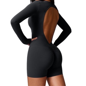 Mono de Yoga con espalda de belleza para mujer, manga larga, glúteos, gimnasio, secado rápido, transpirable, para correr, Yoga, ropa de Fitness - Product Image 6