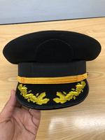 Casquette d'Officier Chevalier Templier avec Logo Brodé Personnalisé - Noire à Visière Courbée, pour Fêtes et Loisirs, Couleur et Taille Personnalisables