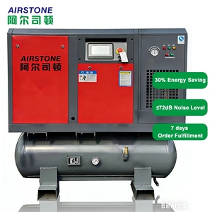 Compresor de Aire de Tornillo Integrado PM de Velocidad Variable 4 en 1 con Inyección de Aceite 15Kw/22Kw 16bar, Refrigerado por Aire, con Rodamientos, Tanque de Aire y Motor Secador de Aire - Product Image 1