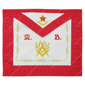 DELANTAL MASONICO REGALIA MASTER, DELANTAL LODGE DE CUERO ROJO, BORDADOS BAHOO, COLOR PERSONALIZABLE Y LOGO UNISEX - Product Image 1