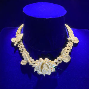 Chaîne en or massif 14 carats de haute qualité, argent 925, chaîne en diamant VVS pour homme, chaîne cubaine Miami glacée, colliers hip-hop, certifiés IGI, mariage - Product Image 2