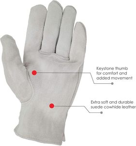 Guantes de trabajo de cuero de piel de cabra Guantes para conductores Grano Acabado liso Uso general Resistencia al calor Característica antideslizante para conductores - Product Image 2