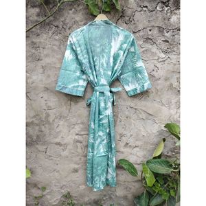 100% coton Kimono été coton Robe pour femmes robe de soirée de mariage multicolore coton Kimono pour femmes maillot de bain robe Kimono - Product Image 2