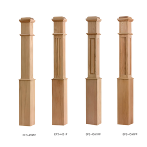 Bois massif durable Chêne blanc Réglable Newel 55 ''Boîte Interchangeable Pyramide Casquettes Plates Inclus Escalier Meubles - Product Image 2