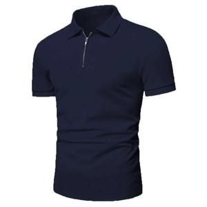Polos de manga corta de verano para hombre, camisetas con cremallera para hombre, ropa de calle Fitness ligera para, camisetas transpirables de Color sólido con solapa - Product Image 1