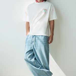 เสื้อยืดคอกลมแขนสั้นสำหรับผู้ชายผ้าฝ้าย100% ธรรมดาระบายอากาศได้ป้องกันรอยยับ - Product Image 2