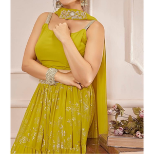 Dernière collection de robes de soirée de créateur pour l'Aïd Robe de soirée personnalisée pour femmes ensemble Lehenga Choli avec Dupatta Robe indienne pour adultes - Product Image 3